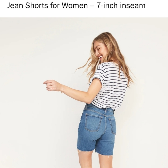 Old Navy hire-rise distressed shorts size 16 - Picture 2 of 6